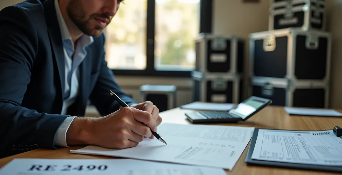 Concepto visual del ahorro económico en alquiler semanal de equipos audiovisuales