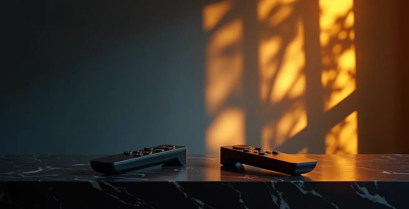 Comparación visual entre tecnologías Dolby Vision y HDR10+ en pantalla dividida