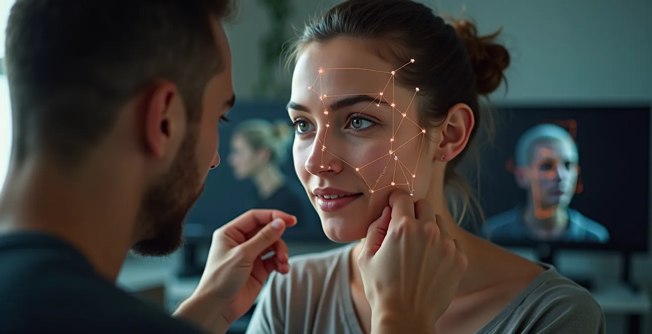 Proceso de escaneo fotogramétrico de rostro humano con smartphone para modelado 3D realista