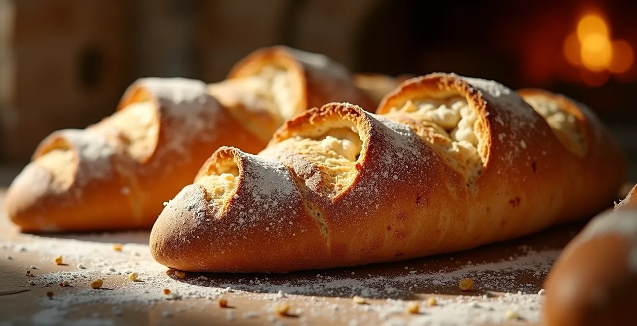 Interior de panadería artesanal española con horno de piedra tradicional
